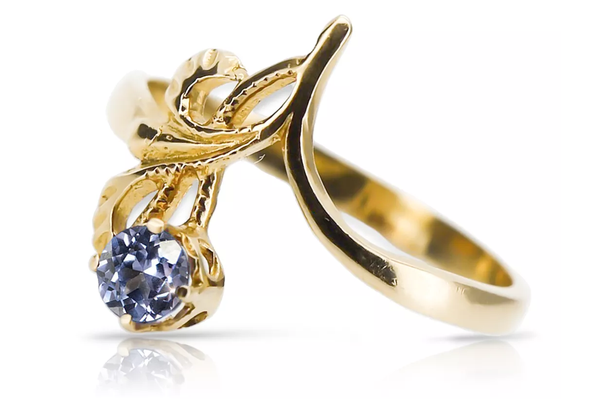 Ring Vintage Handwerk Alexandrit 14 Karat Gelbgold vrc095y